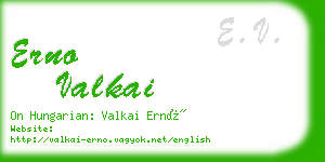 erno valkai business card
